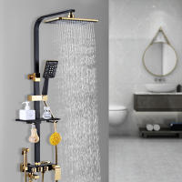 Moderno Ajustable Altura Grifo de Ducha de Cobre Juego de Cabezal de Lluvia para Baño con 3 Modos de Rociado Mejoras del Hogar Herramientas - details 4