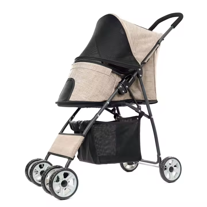 Carrito Plegable para Mascotas PAWZ Road de Acero Oxford con Ruedas Giratorias y Frenos para Perros y Gatos Material del Marco de Acero de Carbono - 1