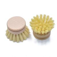 Cepillo para lavar platos de madera cepillada Natural, equipado con fibra Tampico y cabezales de cepillo de repuesto de madera de bambú de 2 uds, utilizado para - details 2