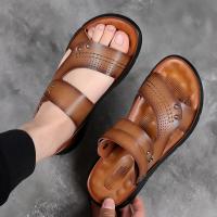 Sandalias de verano para hombre, cómodas sandalias de cuero con plataforma para exteriores, suela suave antideslizante, zapatos informales de trekking para verano, zapatos de playa para niño - details 4