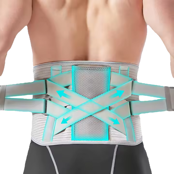 Cinturón deportivo para hombre y mujer, faja de soporte Lumbar, alivio del dolor, disco herniado y ciática - 1