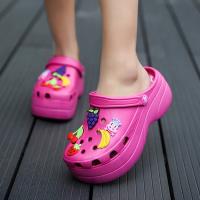 Sandalias clásicas para mujer, zapatillas de jardín rosas, zapatos de playa informales, sandalias de casa - details 11