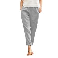 Pantalones Harem de Algodón Lineno Cintura Elástica, Bolsillo, Talla S-5XL - details 12