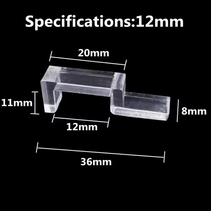 Clips acrílicos para acuario, soporte para cubierta de vidrio, accesorios para lámpara de filtro de Acuario, 4mm, 5mm, 6mm, 8mm, 10mm, 12mm, 15mm, 19mm - 1