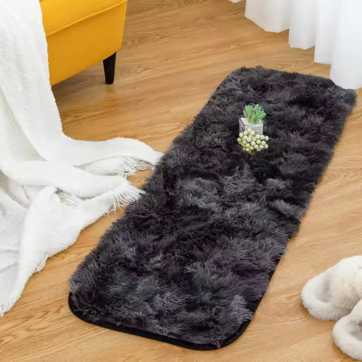 Alfombras mullidas de Interior súper Suaves de Terciopelo, Linda Alfombra de Dormitorio, Adecuado para salón, 120x180cm Negro - 1