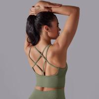 Sujetador de yoga sin costuras para mujer, sujetador deportivo cruzado de alto impacto, a prueba de golpes, top corto, transpirable, antisudor - details 24