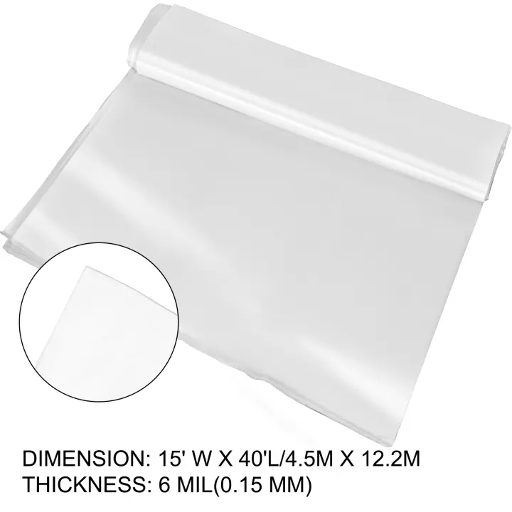 SucceBuy Película para invernadero, película de polietileno resistente a los rayos UV - Plástico transparente para invernaderos, propiedades de resistencia y calentamiento superiores - 1