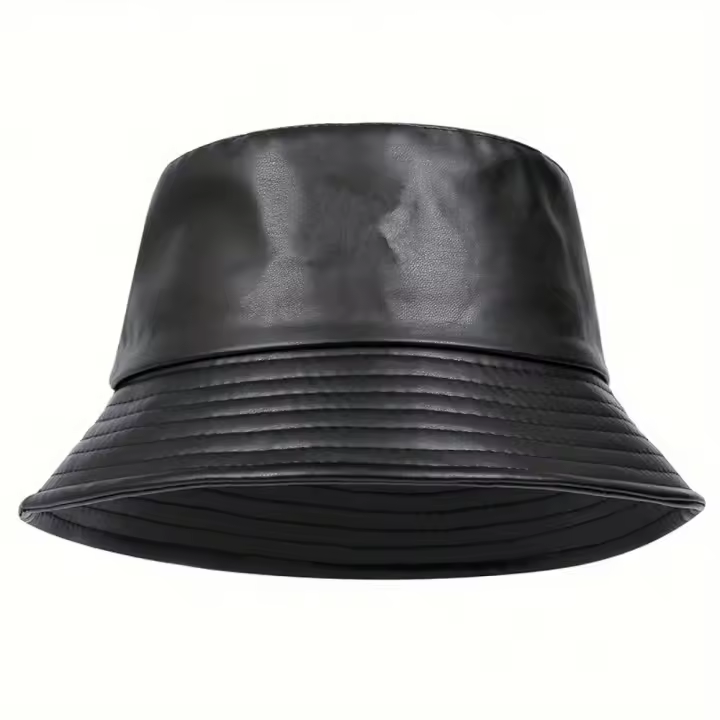 Gorro de cubo de moda invernal Cuero artificial cálido y a prueba de viento - 1
