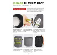 Utensilios de Cocina Pacoone Ultraligeros para Acampar Vajilla para Exteriores Juego de Ollas Para Senderismo Picnic Viajes - details 9