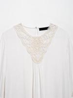 Blusa Plisada OUWU Estilo de Vacaciones de Primavera para Mujer Camisas y Blusas Sueltas Casuales de Moda - details 3