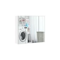 Armario de Baño Pared 59,5x31x59,5cm Mueble Baño Suspendido con Dos Puertas Armario Colgante para Cocina Cuarto de Baño,Lavadero,Ajustable Bandeje y Antivuelco - details 9