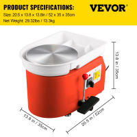 VEVOR-máquina de rueda de cerámica eléctrica, Kit de bricolaje, herramienta de arcilla - details 10