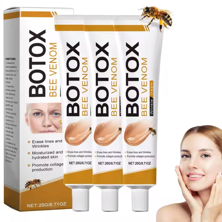 3 piezas de crema de veneno de abeja Botox para eliminar arrugas y reafirmante, hidratante, lifting y recuperación para todo tipo de piel, crema de veneno de abeja antienvejecimiento, crema hidratante facial - 1