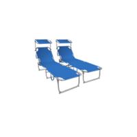 Pack de 2 Sillas Plegables Resalto Ajustable y Parasol Ideal para Piscina, Jardín, Playa - details 12