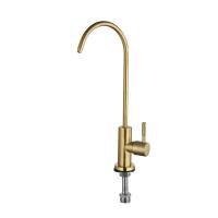 Grifo de Cocina de Acero Inoxidable Montado en la Cubierta Giratorio Agua Fría Puro Oro Plateado - details 1