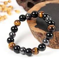 Pulsera de Obsidiana de Tigre Ojo de Plata Amuleto de Suerte Hecho a Mano para Hombres y Mujeres - details 3