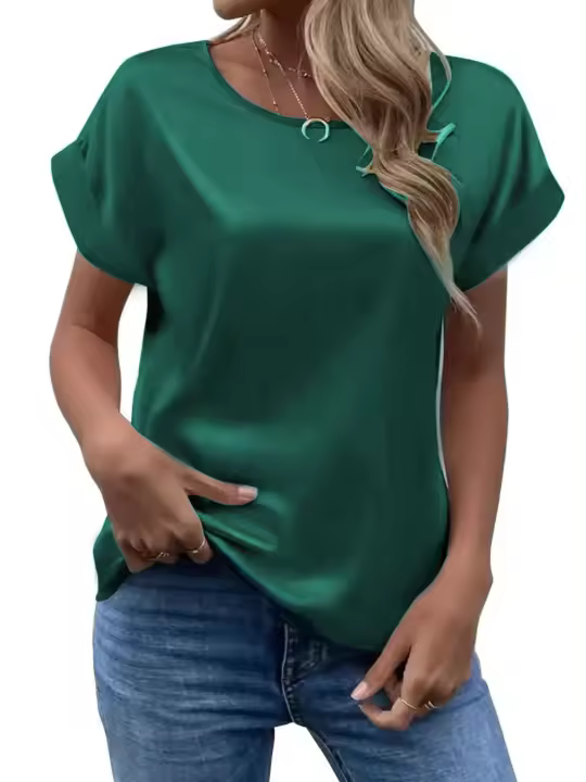 Camiseta r ca con manga de ala de hojalata para mujer de verano - 1