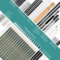 Lápices de boceto de dibujo de 52 piezas Kit de herramientas de boceto de pintura artística Suministros de dibujo a lápiz para artistas adultos juvenes principiantes - details 5