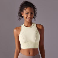 Tops para mujer, Top moldeador de punto de Color sólido, ropa de Yoga recortada en la espalda, deportes, correr, camiseta sin mangas - details 42
