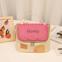 Bolsa de maquillaje de cabina bonita de gran capacidad, estuche de cosméticos de mano Kawaii con forma de casa, bolsa de almacenamiento de artículos de tocador cuadrada con cremallera para mujer - details 3