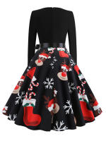 Women winter Christmas 50s 60s vintage swing elegant party a line dress - details 7