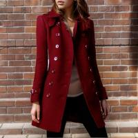 Abrigo informal de lana con doble botonadura para mujer, chaqueta de otoño e invierno, novedad - details 11
