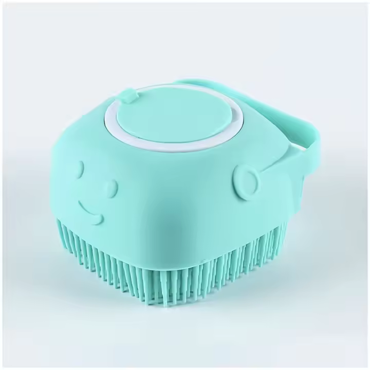 Peine de Cepillo de Champú para Mascotas con Almacenamiento de Champú y Masaje de Silicona Herramienta de Aseo para Perros y Gatos - 1