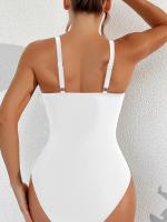 Bañador negro de una pieza para mujer, traje de baño de realce con Control de barriga, Tankini de una pieza - details 10