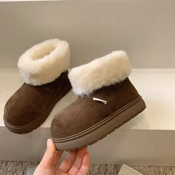 Botas de nieve para niños Botas acolchadas para niñas Engrosadas y de vellón - 1