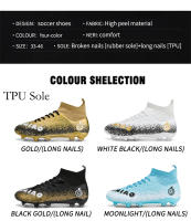 Zapatos de fútbol de marca para hombres, botas de fútbol de tobillo alto, hierba antideslizante al aire libre, zapatillas de deporte de partido de entrenamiento Multicolor, TF/FG - details 7