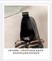 Nuevo estilo universitario con cordones dobles y cordones con falda pequeña, zapatos de plataforma de cuero, zapatos individuales. - details 4