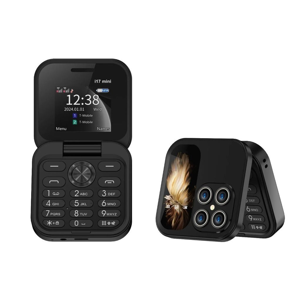 Mini teléfono móvil I17pro con tapa, Radio FM, tarjeta Dual, modo de espera Dual, plegable, linterna, voz, Clamshell, MP3