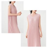 Vestido plisado para mujer, verano, nuevo, suelto, cuello en V, falda de talla grande, temperamento elegante - details 17