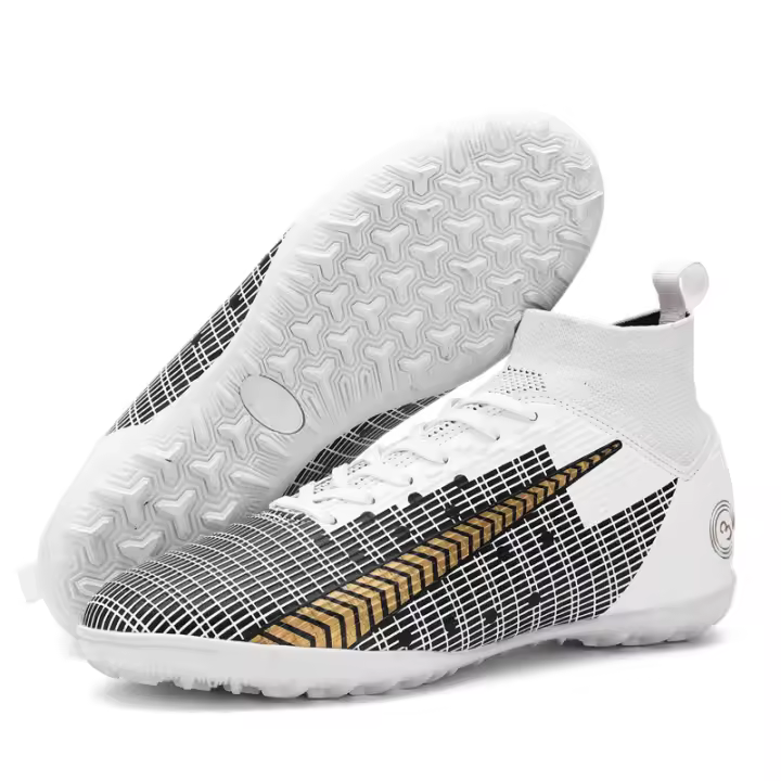 Zapatos de fútbol de entrenamiento para césped con uñas rotas largas y transpirables de caña alta para hombres y mujeres - 1