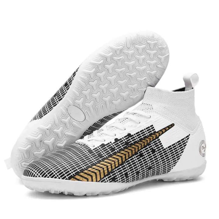 Zapatos de fútbol de entrenamiento para césped con uñas rotas largas y transpirables de caña alta para hombres y mujeres - 1
