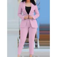Trajes de pantalón de dos piezas para mujer, ropa de descanso para primavera y otoño, conjuntos a juego de moda sólida, cárdigan, Top, pantalones de tubo, traje para mujer - details 5