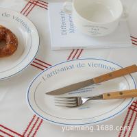 Juego de platos de cerámica, plato de verduras, cuenco de arroz, plato de cena nuevo y sencillo para el hogar, vajilla de alfabeto francés de alta gama, plato de comida occidental - details 1
