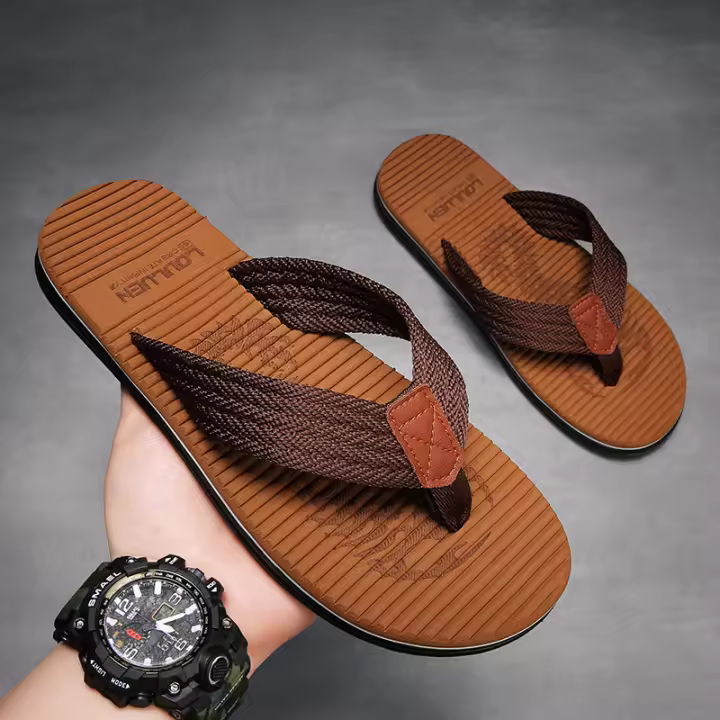 Chanclas de moda con suelas de goma para hombre, zapatillas de playa de verano, sandalias de gran tamaño - 1