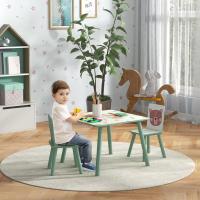 Juego de Muebles para Niños Pequeños Conjunto de Mesa y Sillas en Verde y Blanco para Dormitorio y Sala de Juegos Adecuado para Niños de 3-8 Años - details 1