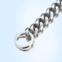 Collar para perro, eslabón cubano de 15 mm de ancho, plateado para perros, cadena antideslizante de entrenamiento para mascotas de metal de acero inoxidable suave y fuerte - details 11