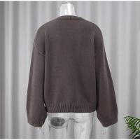 Suéter de Punto Versátil para Mujer Cuello Redondo, Manga Larga, Color Sólido, Ropa de Oficina de Moda de Otoño - details 2