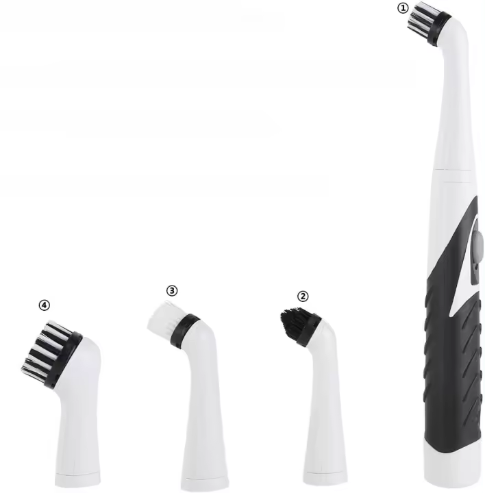Cepillo de limpieza eléctrico sónico para el hogar con 4 cabezales para baño y cocina - 1