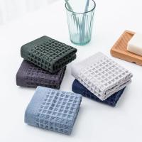 Toalla de algodón a cuadros para el hogar, paño de lavado Simple, toalla facial Suave, toalla para el cabello, toalla absorbente para la cara - details 7