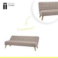 Modelo Versalles - Sofá Cama con Apertura Clic-Clac |   Donde la Elegancia y el Confort se encuentran |   Diseño Capitoné en Color Gris |   189,5 x 88 x 89 cm - details 11