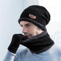 Guantes Táctiles de Color Sólido para Hombres y Mujeres Conjunto de 3 Piezas Cálido para Ciclismo al Aire Libre Invierno Plus Veet Engrosado Scarf Hat - details 4