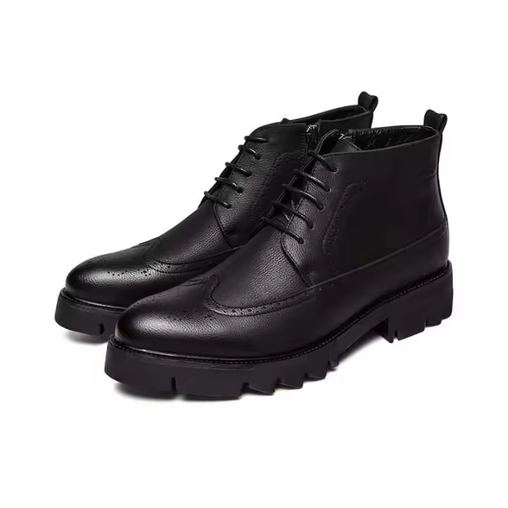 Nueva Idea de producto 2025, botas de trabajo de cuero genuino Chelsea con tobillo bonito de calidad Original, zapatos para hombre - 1