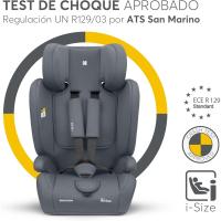 Silla de coche, Grupo 1/2/3, 9-36 kg (76-150 cm), Silla coche bebé y niños, Reposacabezas 13 posiciones, 15 meses a 12 años, Cadeira Auto, Gris - details 1