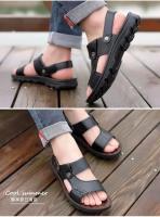 Sandalias de cuero suave de verano para hombre, sandalias antideslizantes informales con punta abierta para exteriores, sandalias deportivas cómodas para playa - details 15