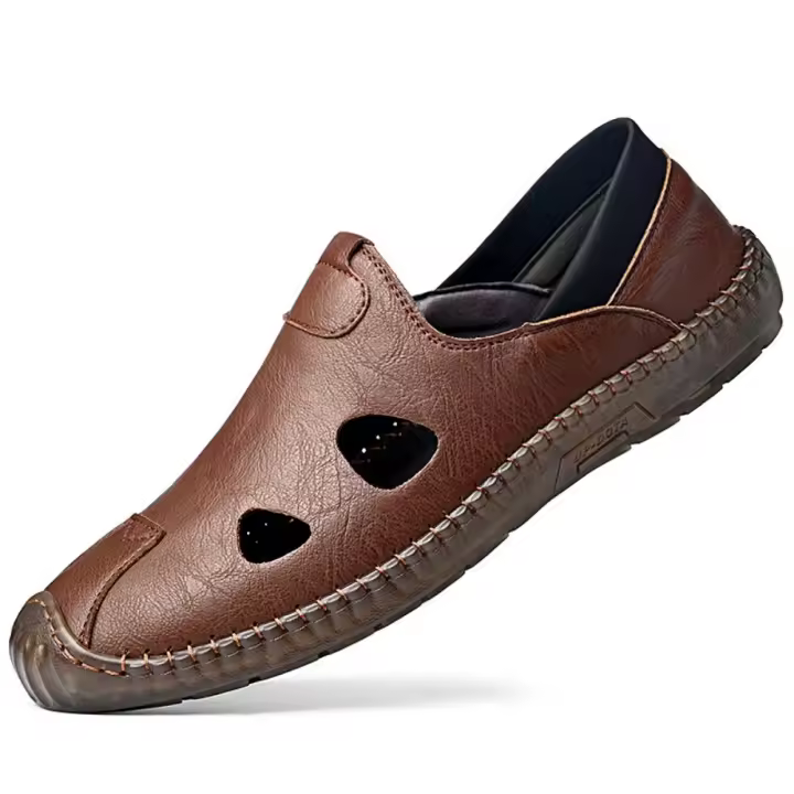 Nuevas Sandalias para Hombres 2025 Zapatos de Cuero Fresco con Suela Casual y Transpirable - 1