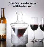 Viene con cubo de hielo, vaso sin plomo, whisky, vodka, brandy, bar, festival, botella de cadera, juego de vino, 1000 ml - details 0